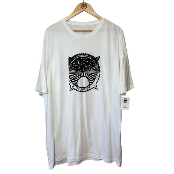 Slow Loris Time Dial Graphic Tee Shirt Moon Stars Sun White Size 3X Large - Picture 1 of 9